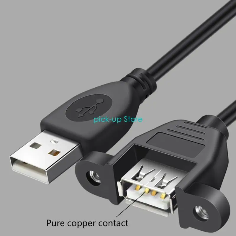 Q5WA USB 2,0 мужского и женского удлинительного кабеля с винтами с монтированием панели быстро переносится