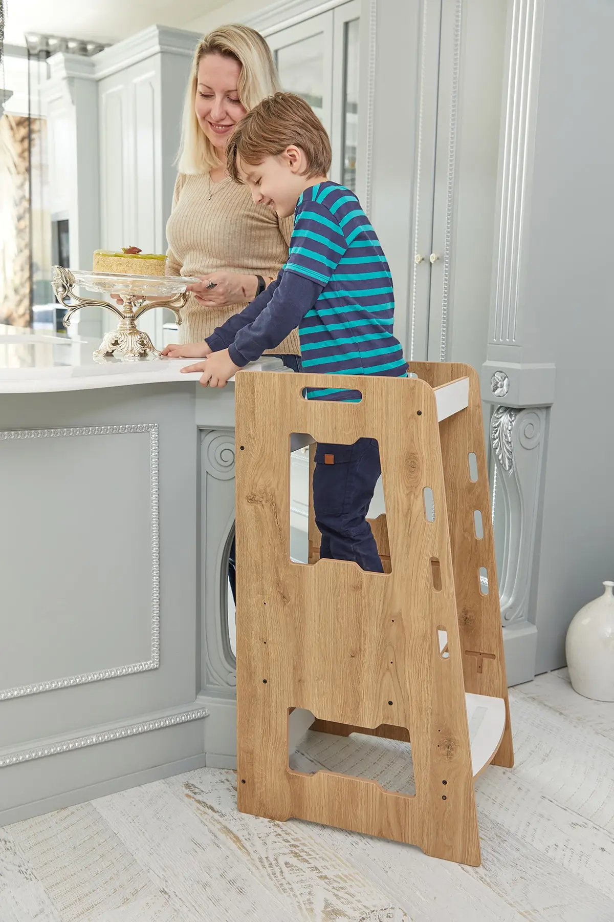 Kitchen Helper tower Kitchen stool Safety stool Toddler step stool Kid Step Stool Activity tower Montessori tower Stepping stool