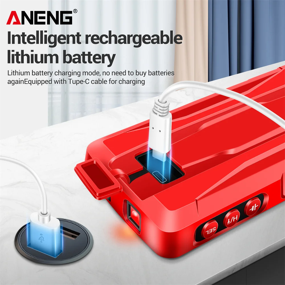 Imagem -04 - Aneng 681 Inteligente Anti-burn Recarregável Multímetro True Rms Multímetro Testador de Tensão hz Ohm Diodo Medidor com Tela Lcd Bainha