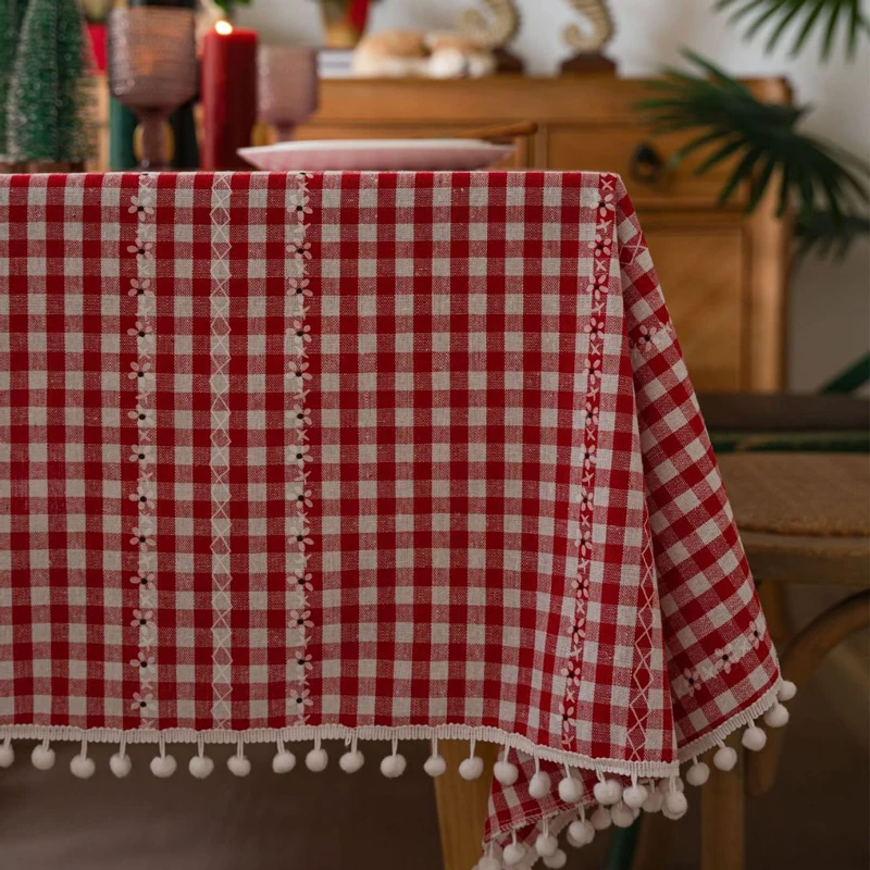 

Table Cloth for Home Red Plaid Buffalo Checkered Kitchen Dining Table Cover Rectangular Tablecloth Birthday Party and Xmas Decor