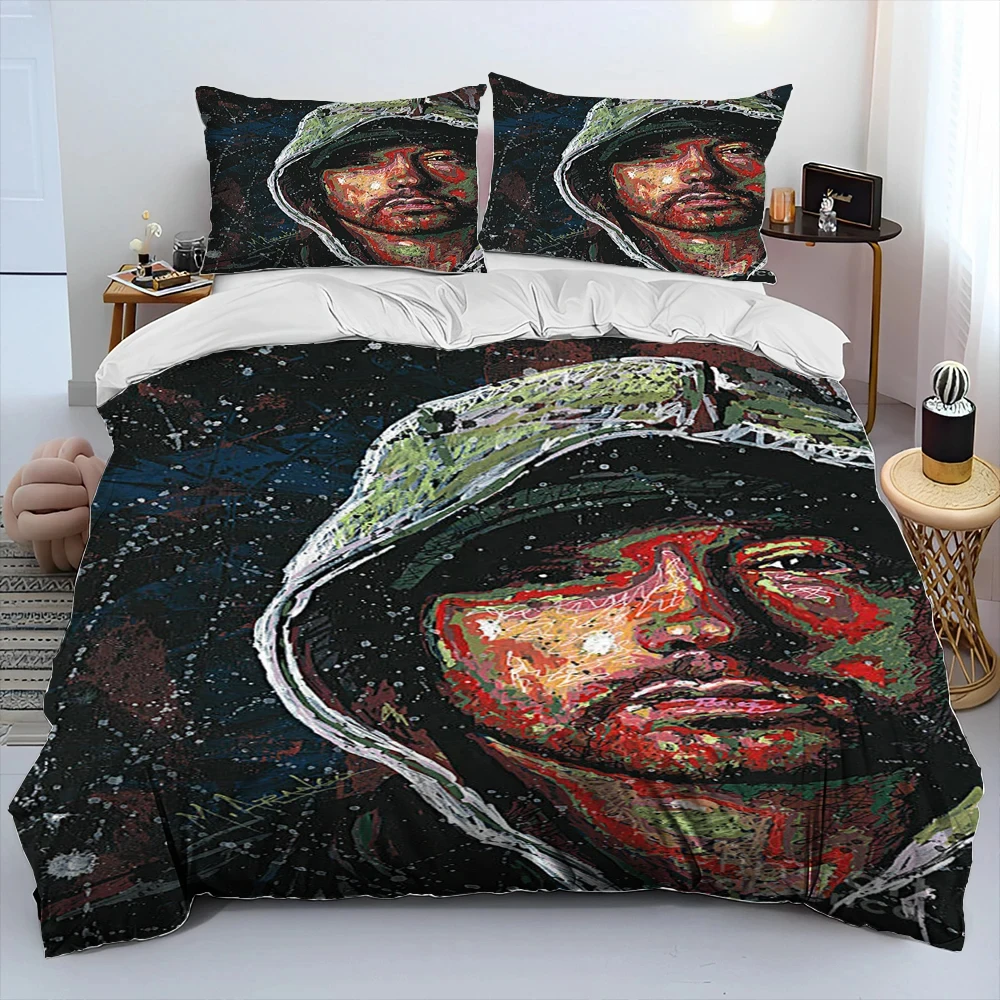 Imagem -06 - Hip Hop Art Rapper Bedding Conjunto para Meninos Capa de Edredão Cama Colcha Fronha Consolador Rei Queen Size Legend Star Adulto