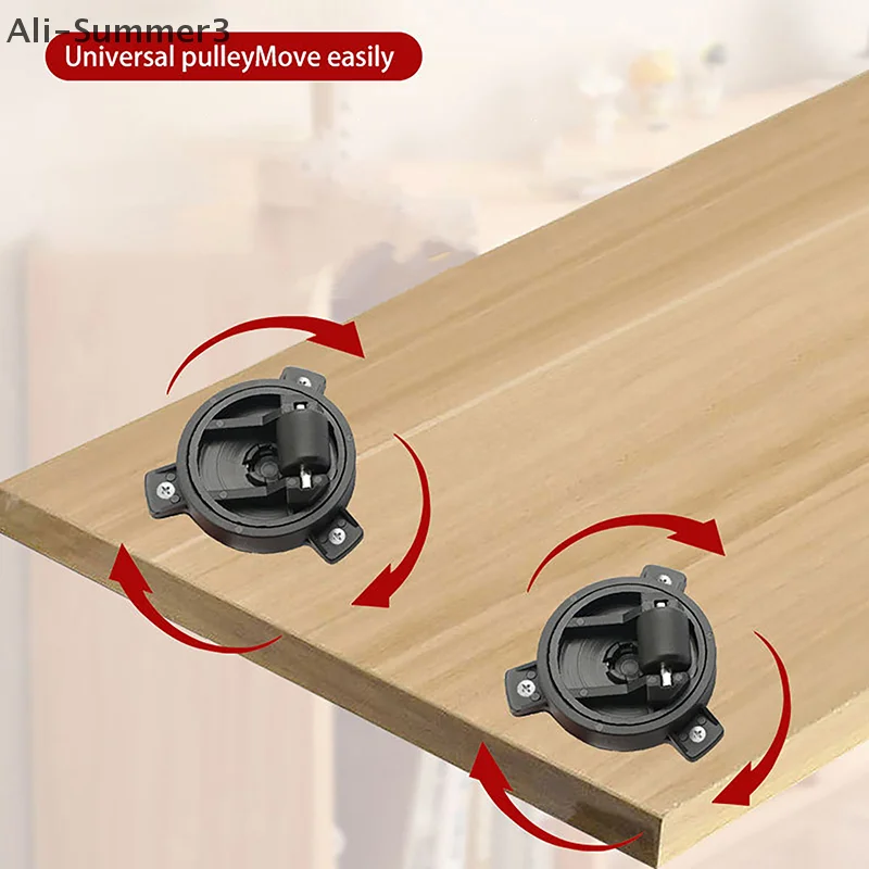 4pcs Invisible Universal Slotted Wheel 360 Degree Rotation Caster Smooth Quiet For Home&Office Furniture Bottom Push-pull Moving