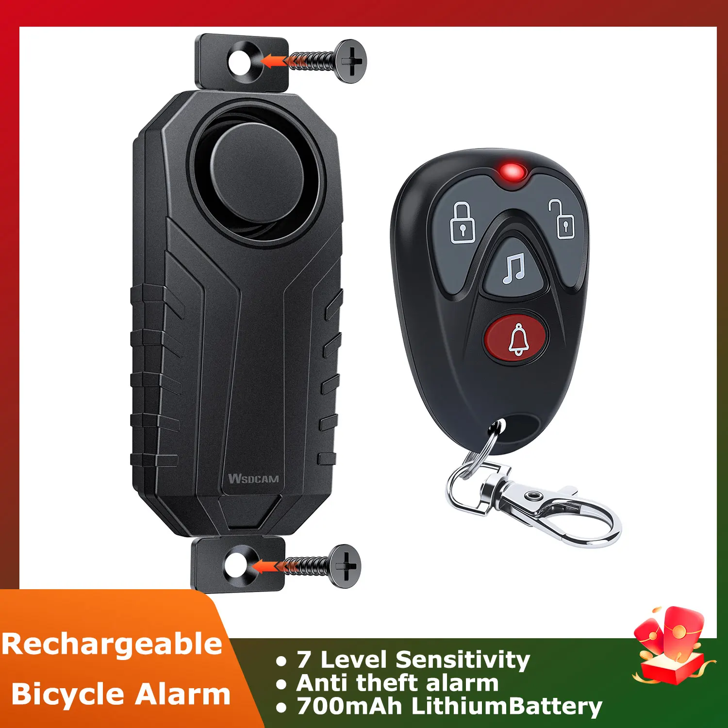 Screw Mounted Security Alarm Car Vibration Alarm Anti-Theft Protection Detector Alert 113dB Protect Valuables Bicycle Alarm
