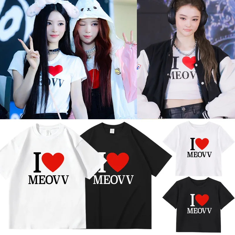 MEOVV Concert Support Bore Hole T-Shirt round Neck Loose Fit Pure Cotton Short Sleeve Printed Casual Top for Women