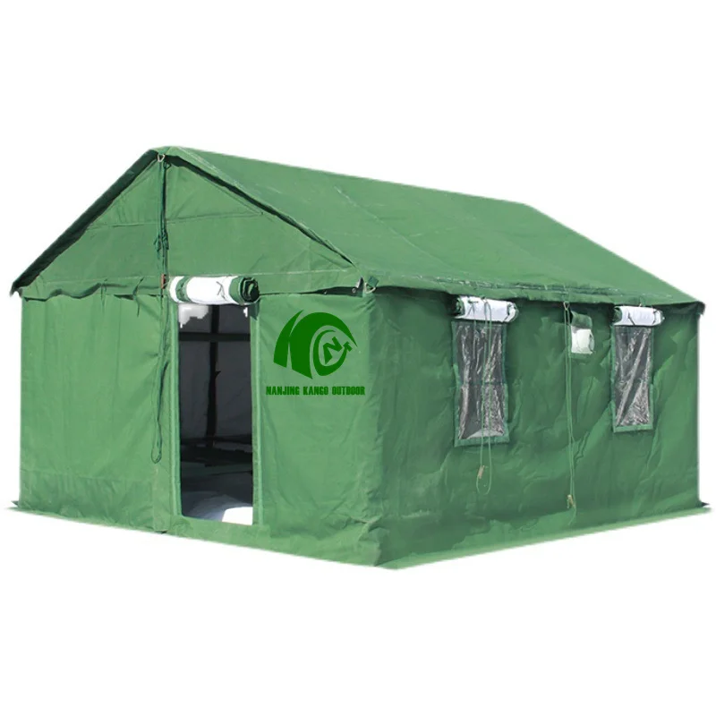 

Kango Custom Outdoor Olive Green Camping Inflatable Waterproof Canvas Emergency Shelter Heavy Rescue Disaster Relief Tent