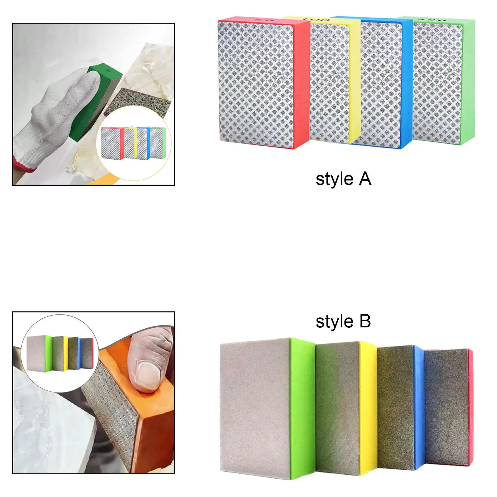 

Набор из 4 шлифовальных блоков: простые в использовании, практичные, износостойкие, премиум-качество, портативные, зернистость 60, 100, 200, 400, для ручной полировки и шлифовки