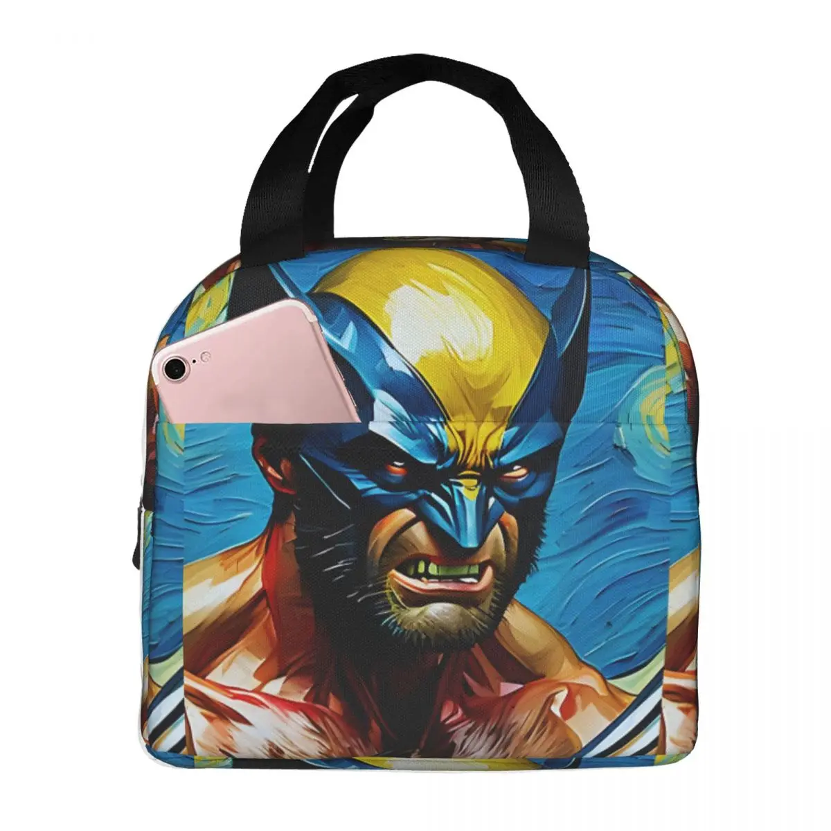 Large Capacity Boys Disney Marvel Deadpool And Wolverine Lunch Bag Suitable The Villain In The Painted Image For Work  Ice Bag