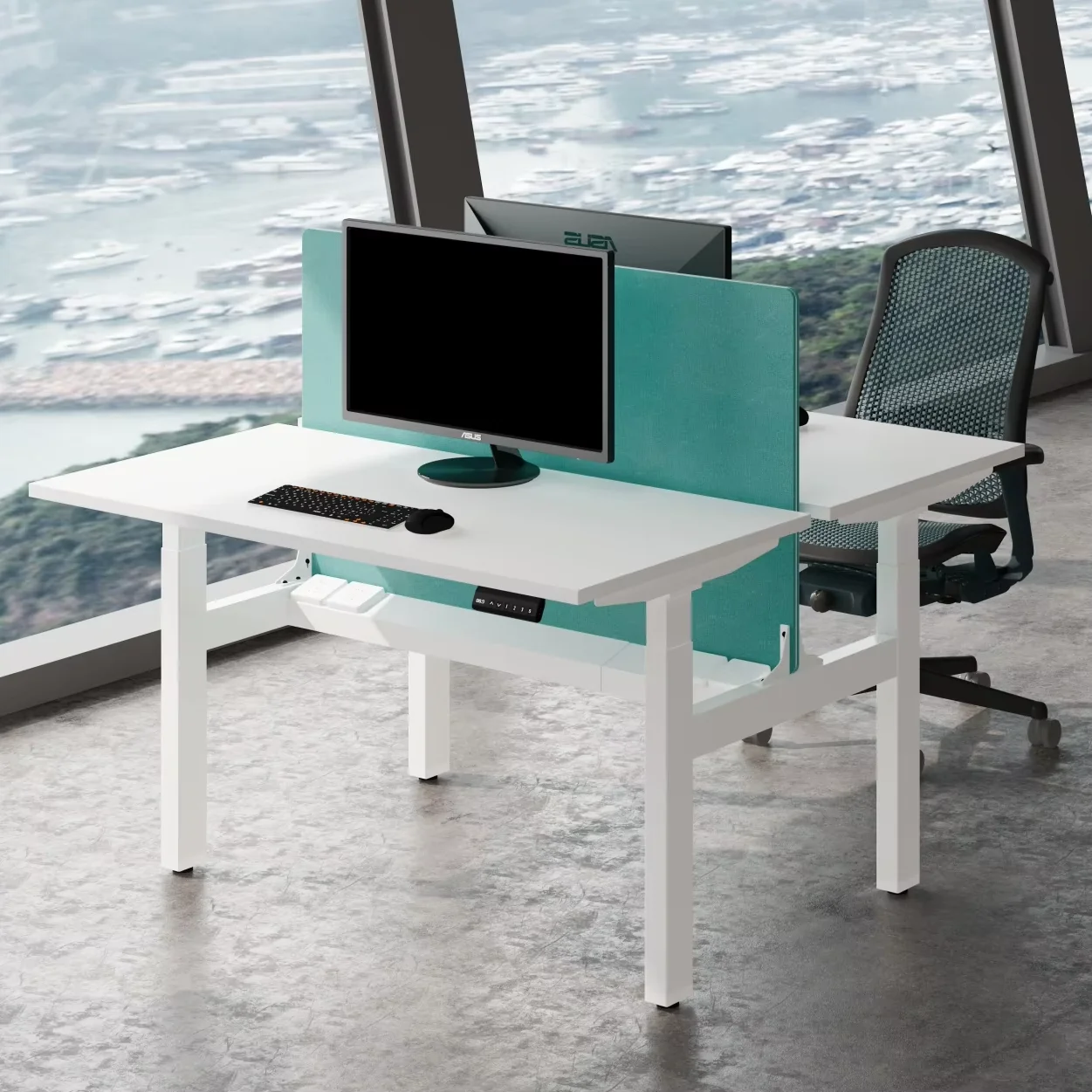 Hot Sell Computer Official Standing Electric Height Adjustable Desk Studio Workstation Multi-person Positions Desk