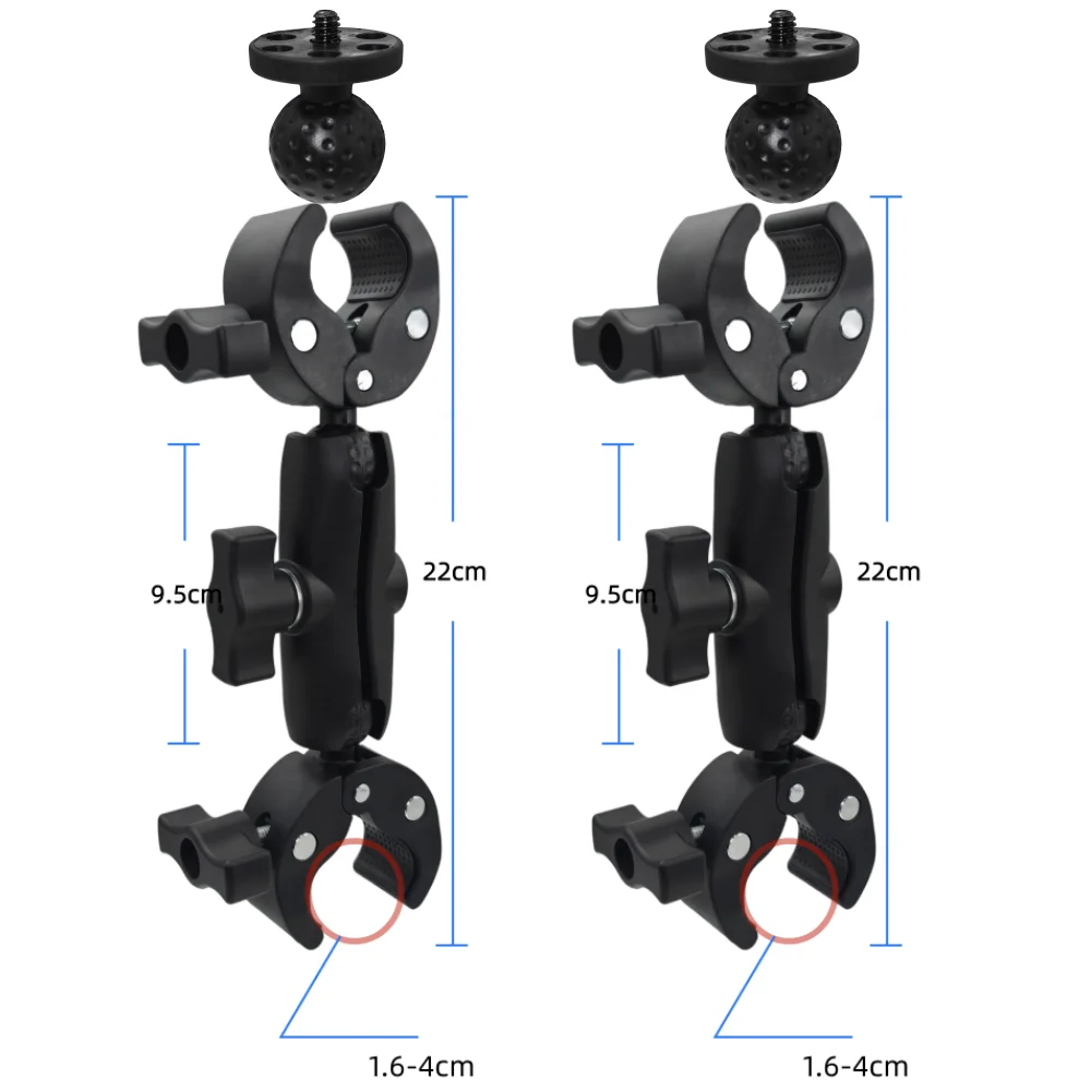 Motorrad-Halterung Verlängerungsstange Selfie-Stick Doppelseitige Super-Klemme für Insta360 X2 X3 X4 X5 Einbeinstativ Lenker Action-Kamera