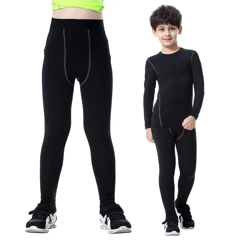 Boys Sport Pants Tights Compression Leggings Baby Soccer Training Sport Pants Kids Sweatpants Quick-Dry Workout Leggings