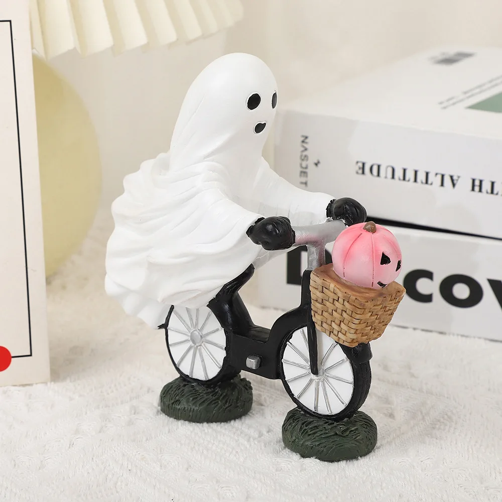 

Anime Middle finger Cute Ghost Cycling posture Action Figure PVC Model Halloween Ghost Toys doll Desktop ornament Gifts boxed