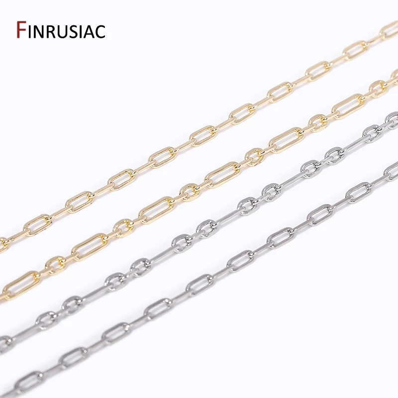 14K Gold Plated Brass Square Thin Chains High Quality Spool Chains For DIY Necklace Bracelet Supplies Jewelry Making Chains