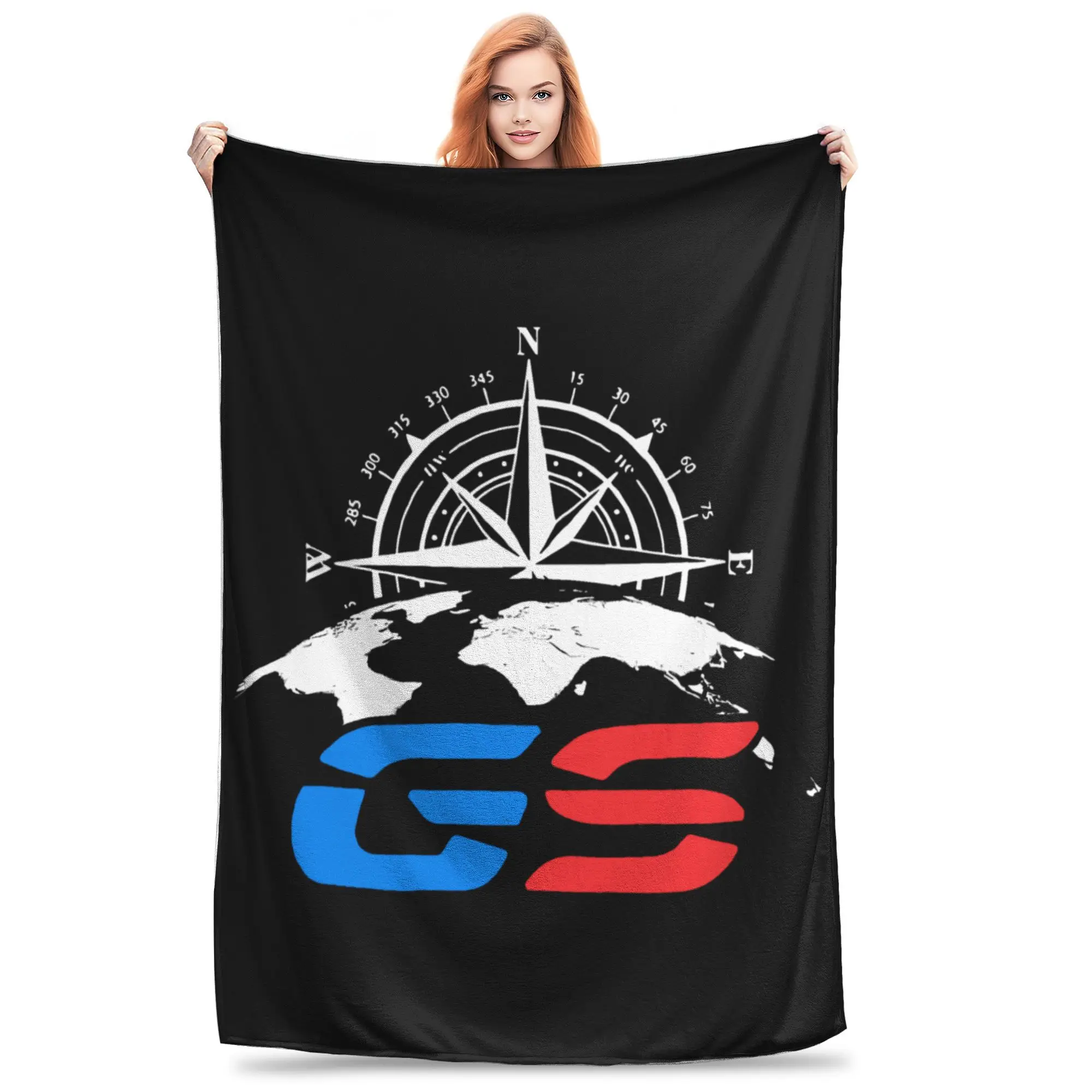 

GS World Motorcycle Adventure Printed Blanket Super Soft Warm Motorsport Biker Throw Blankets for Couch Multiple Sizes