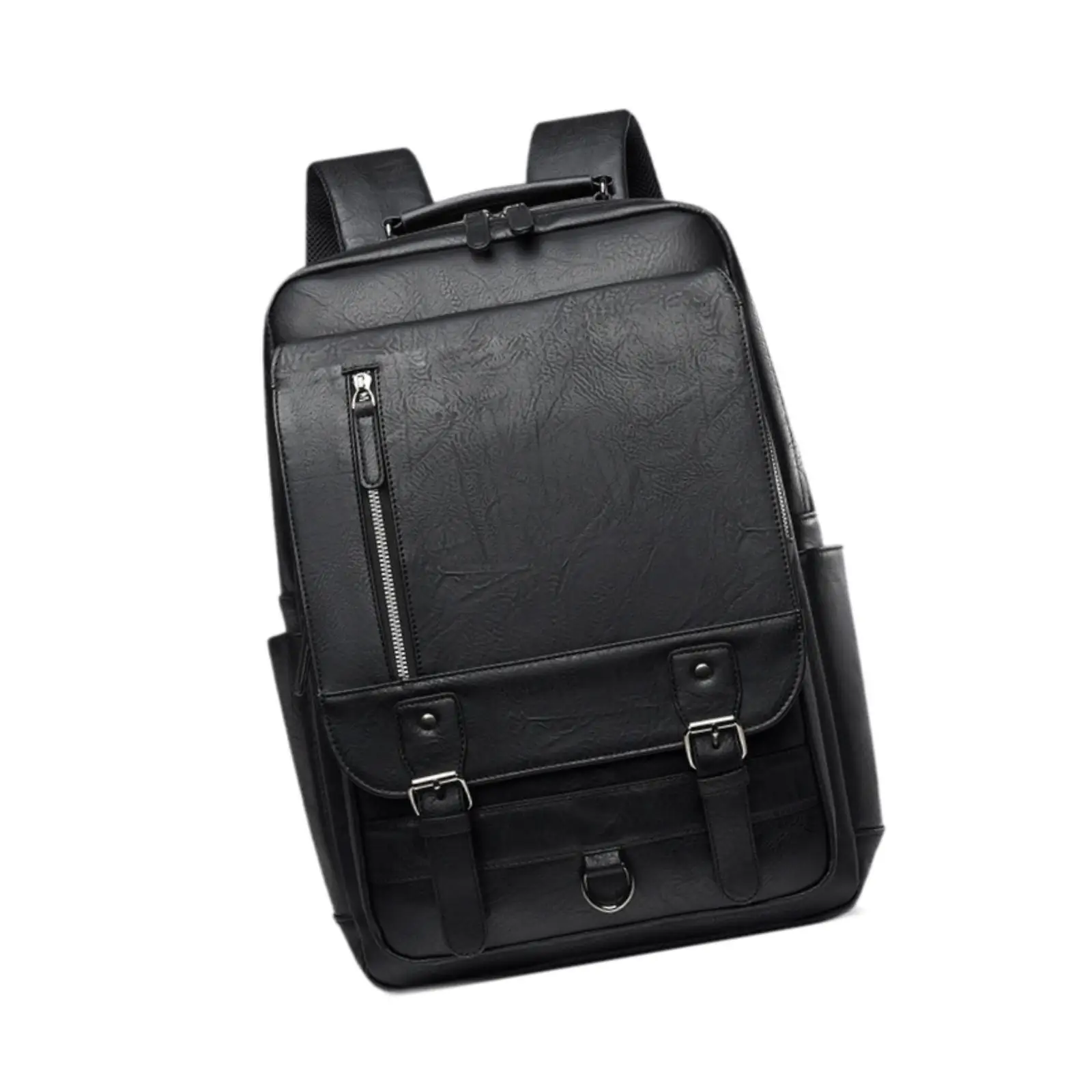 Travel Bag Waterproof Laptop Backpack PU Leather Multifunctional Daypack with Shoe Storage Pocket for Work and Weekend Trips