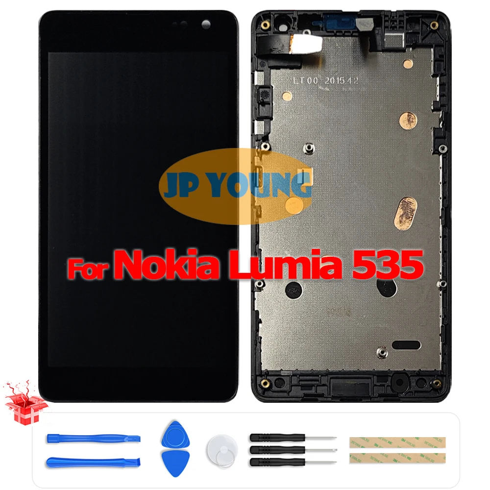 Tela LCD Touch Screen Digitalizadora de 5.0 polegadas com Aro para Nokia Lumia 535 2S/2C Versão RM-1090 RM-1089 - Peça de Reposição