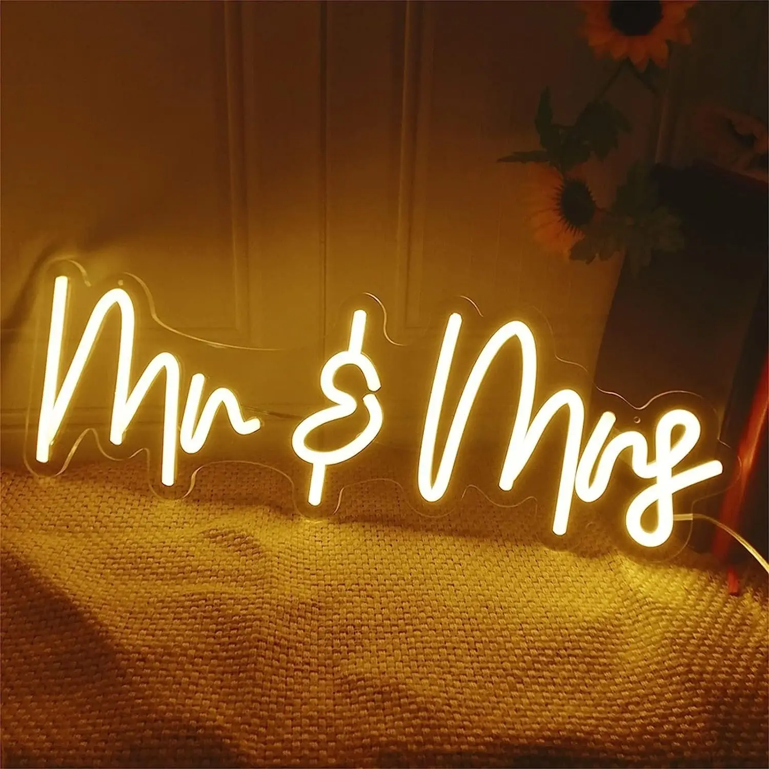 Mr And Mrs Wedding LED Neon Signs USB Dimmer Neon Light  For Propose Marriage Wedding Party Bedroom Wall House Decoration Light