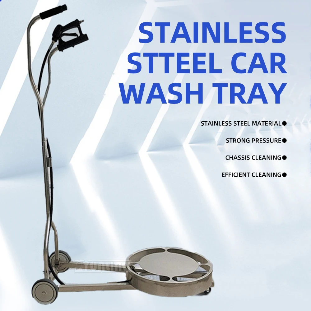 Stainless Steel High Pressure Car Wash Machine, Underbody Chassis Cleaner with Castor Wheels, Multi-Angle Cleaning Equipment