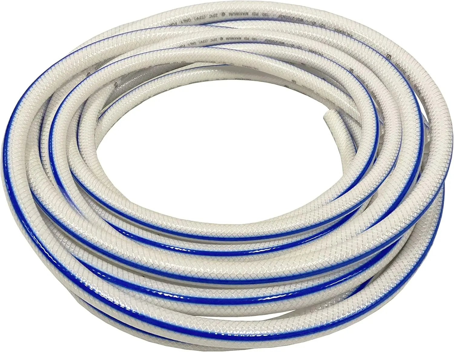

Heavy Duty 1/2" ID x 5/8" OD Braided PVC Tubing, NSF Compliant for RV Fresh Water (5 ft)