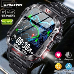 New 2.01-inch Outdoor Men Smart Watch 3ATM Waterproof Bracelet 600Mah Battery Compass LED Flashlight Bluetooth Call Smartwatches