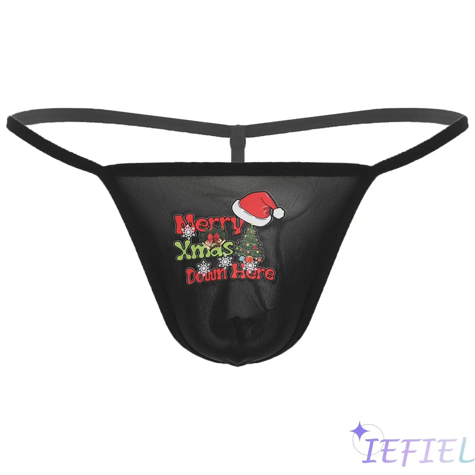 

Mens Hot Letter Print Thong Sheer Mesh Bulge Faux Pearl String T-back Low Rise Thong Briefs Underwear Christmas Style Lingerie