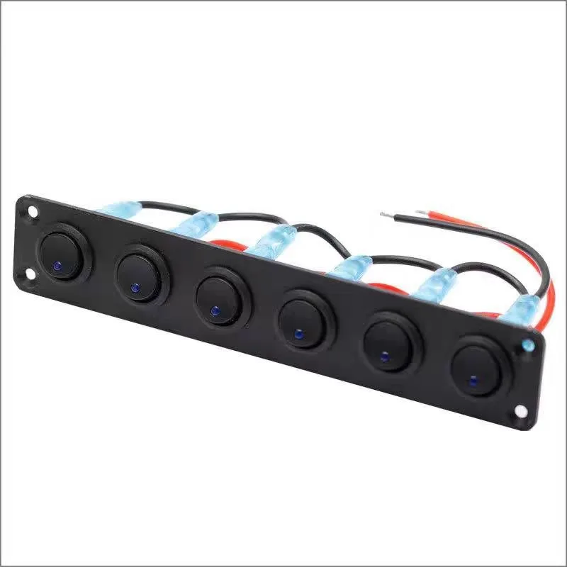 LED Combination Panel Car Ship Cab Panel Switch 1/2/3/4/5/6 Single Row Cat Eye Switch