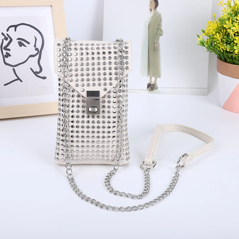 Mini Women\'s Crossbody Bags Rivets Flap Chain Shoulder Bag Designer Purses and Handbags Female Retro Shopper Phone Bag Wallets