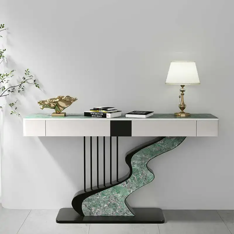 Midcentry Metal Console Table Modern Nordic Entrance Hallway Console Table Luxury Lobby Wohnzimmer Tisch Living Room Furniture image 5