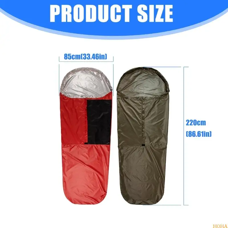 N0HA N0HA مقاومة للماء حقيبة النوم المغلفة بالحرارة الاحتفاظ ببارد في حالة نوم لتخييم كيس النوم