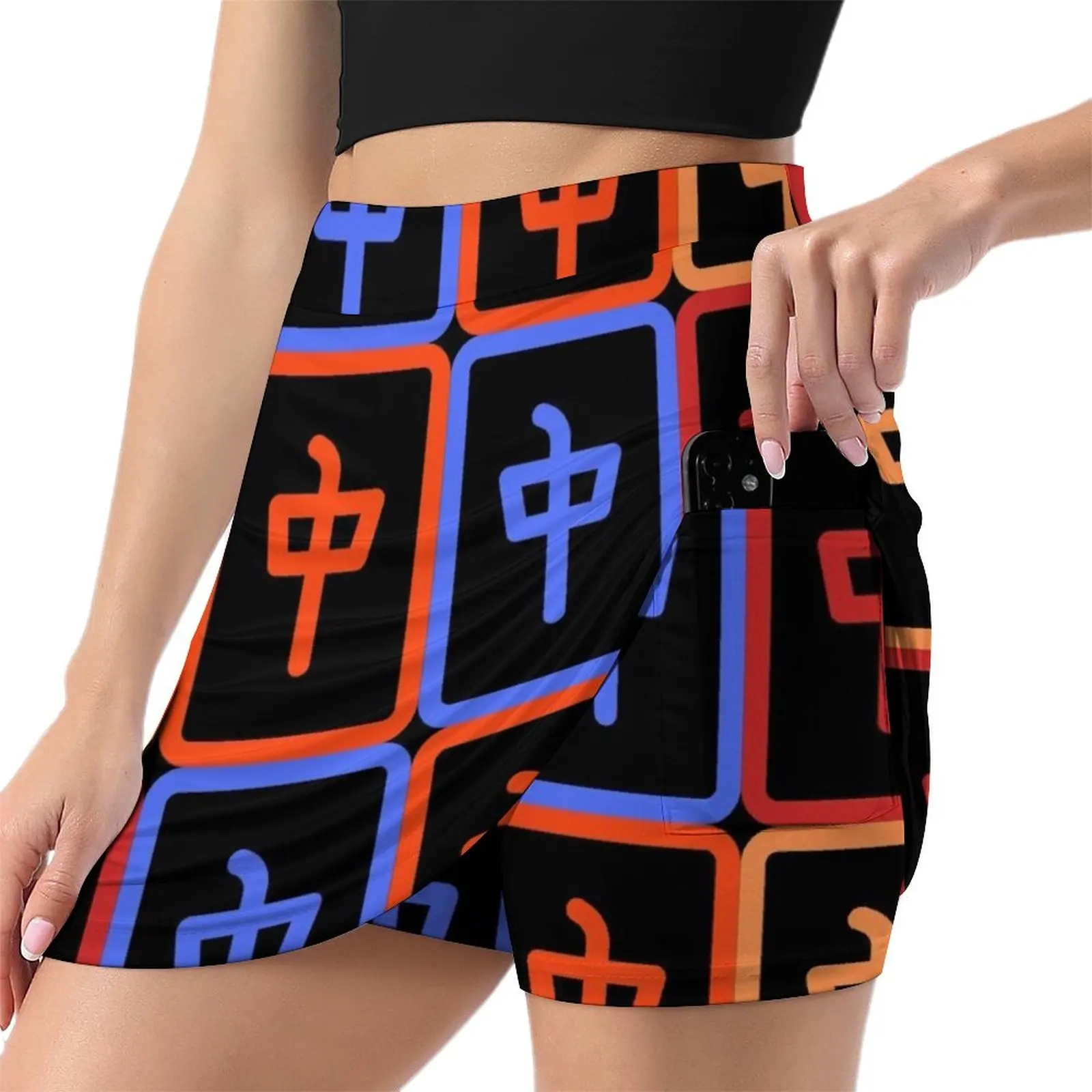 Mah jong simbol mini saia micro mini saia saias extremas para mulheres roupas estilo coreano feminino 2025 núcleo de fadas