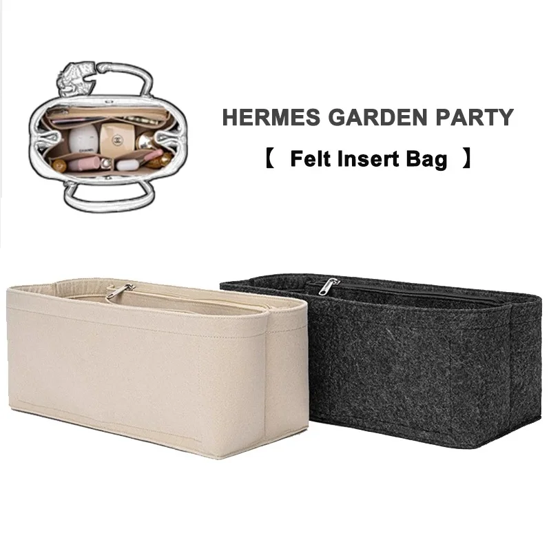 Felt Insert Bag For H Garden Party 30 36 Inner Storage Bag Female Purse Organizer Insert With Zip Felt Cosmetic Linner