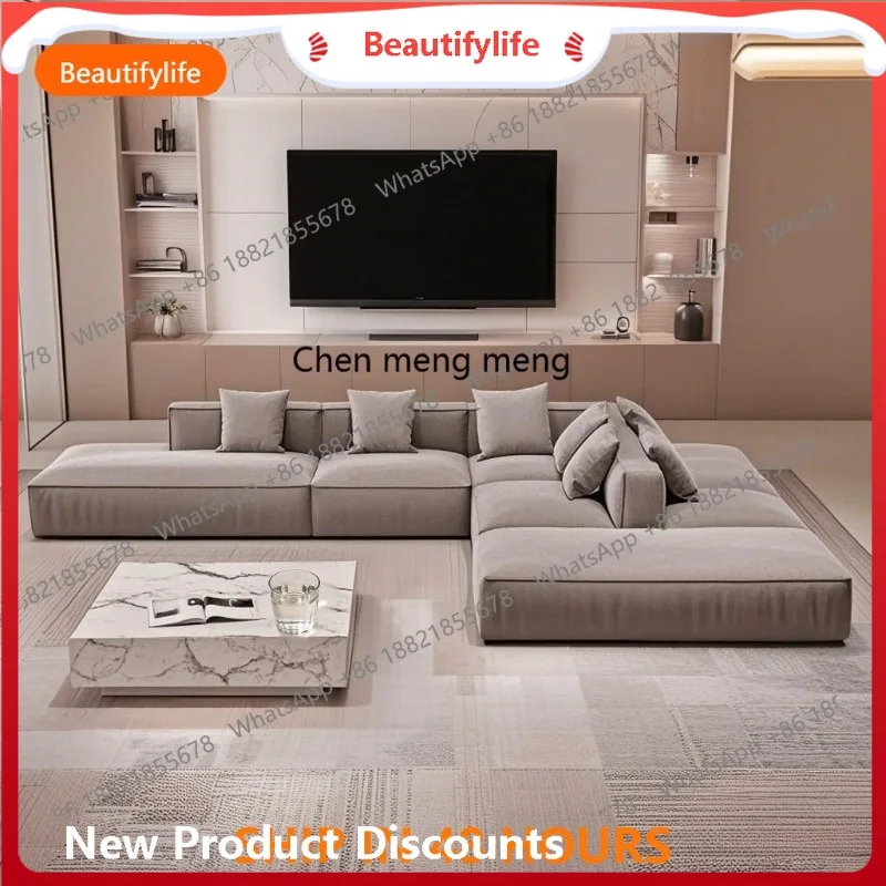 

H Double-sided modular island sofa fabric, minimalist large horizontal hall, back-to-back living room, antique villa