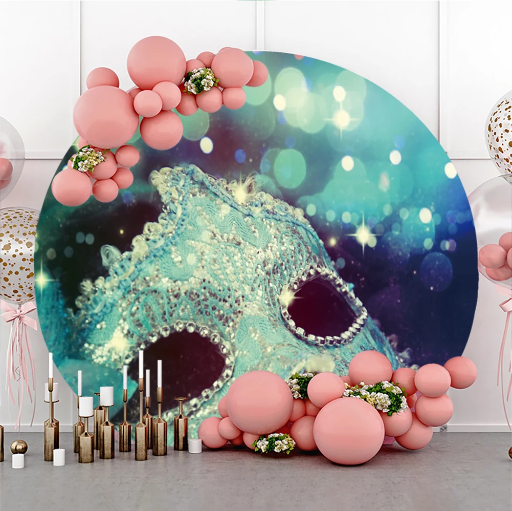 Fantasia máscara carnaval festa fundo fita mística carnaval decoração retrato fotografia círculo backdrops photocall