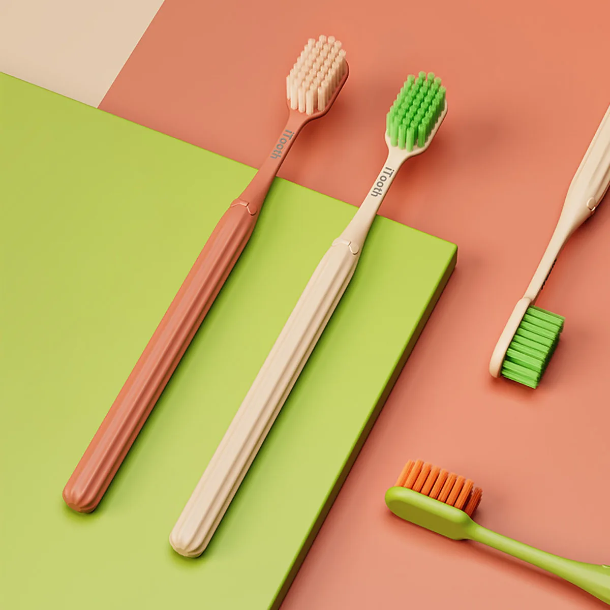 

3PC Antibacterial Wide Head Soft Bristled Toothbrush Famliy Adults Couple Dopamine Toothbrush Matcha Cocoa Design Teeth Cleaning