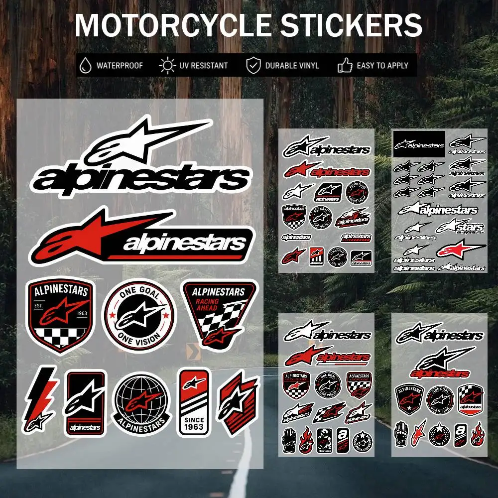 A-lpinestars  Decal Set High Quality Printed and Cut Stickers Motorcycle Sticker