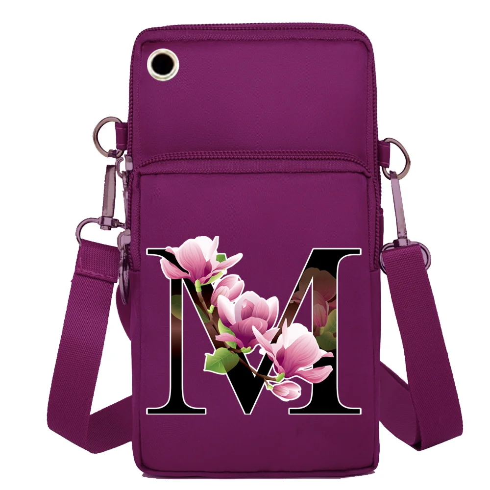 Waterproof Universal Mobile Phone Bag for Iphone/Xiaomi/Samsung Wallets Flower Color Letter Climb Phone Case Women Wrist Pack