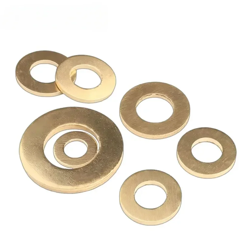 Solid Brass Flat Washer M2 M2.5 M3 M4 M5 M6 M8 M10 M12 M14 M16 Copper Plain Brass Gasket Shim Pad Ring Spacer Circular Meson