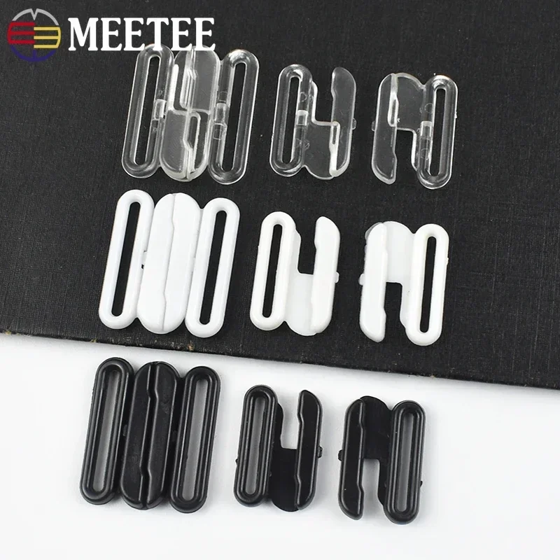 20/50/100Pcs Plastic Bra Clip Buckles 10/12/15/20mm Bikini Strap Adjust Hook Underwear Swimwear Closure Snap DIY Accessories