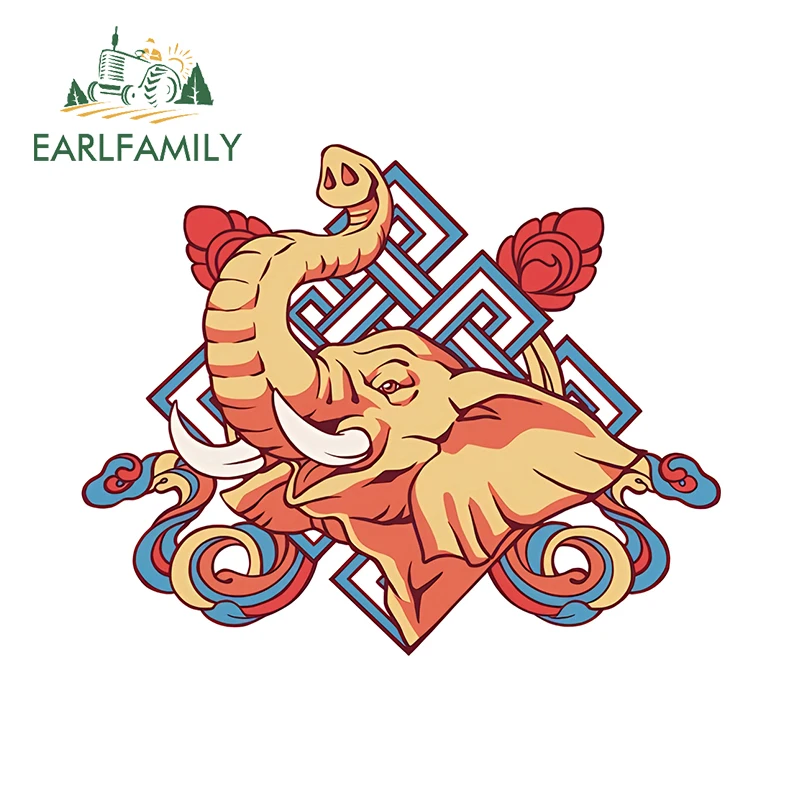 EARLFAMILY Attractive Creative Elephant Graffiti Car Stickers Nice Personality Helmet Computer Case Decals Vinyl Car Accessories