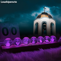7pcs LED Crystal Ball 3D Night Light Unique Religious Priest Christian Decor Bedroom Gift for Mom Lover Friend Anniversary