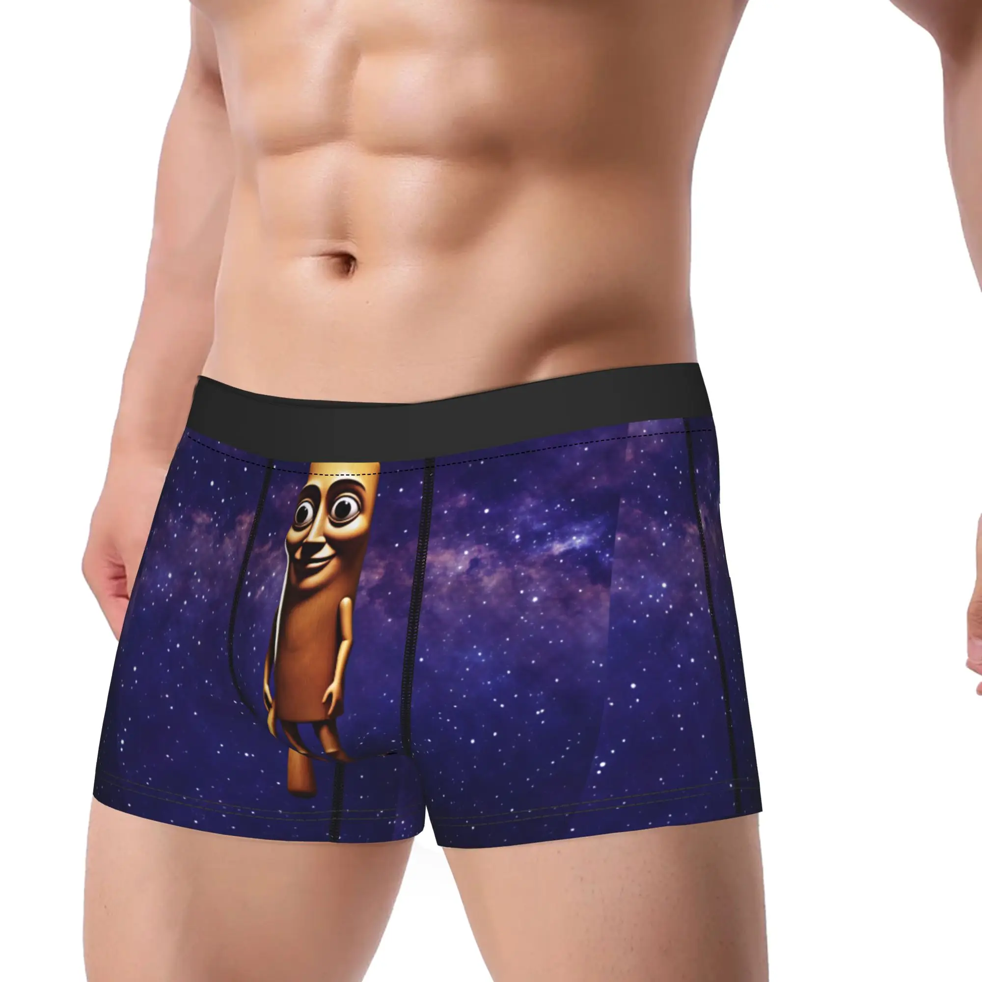 Tung Tung Sahur Outer Space Galaxy Cosmic Cartoon Underwear  Pattern Trunk Trenky Men Panties Breathable Shorts Briefs Gift