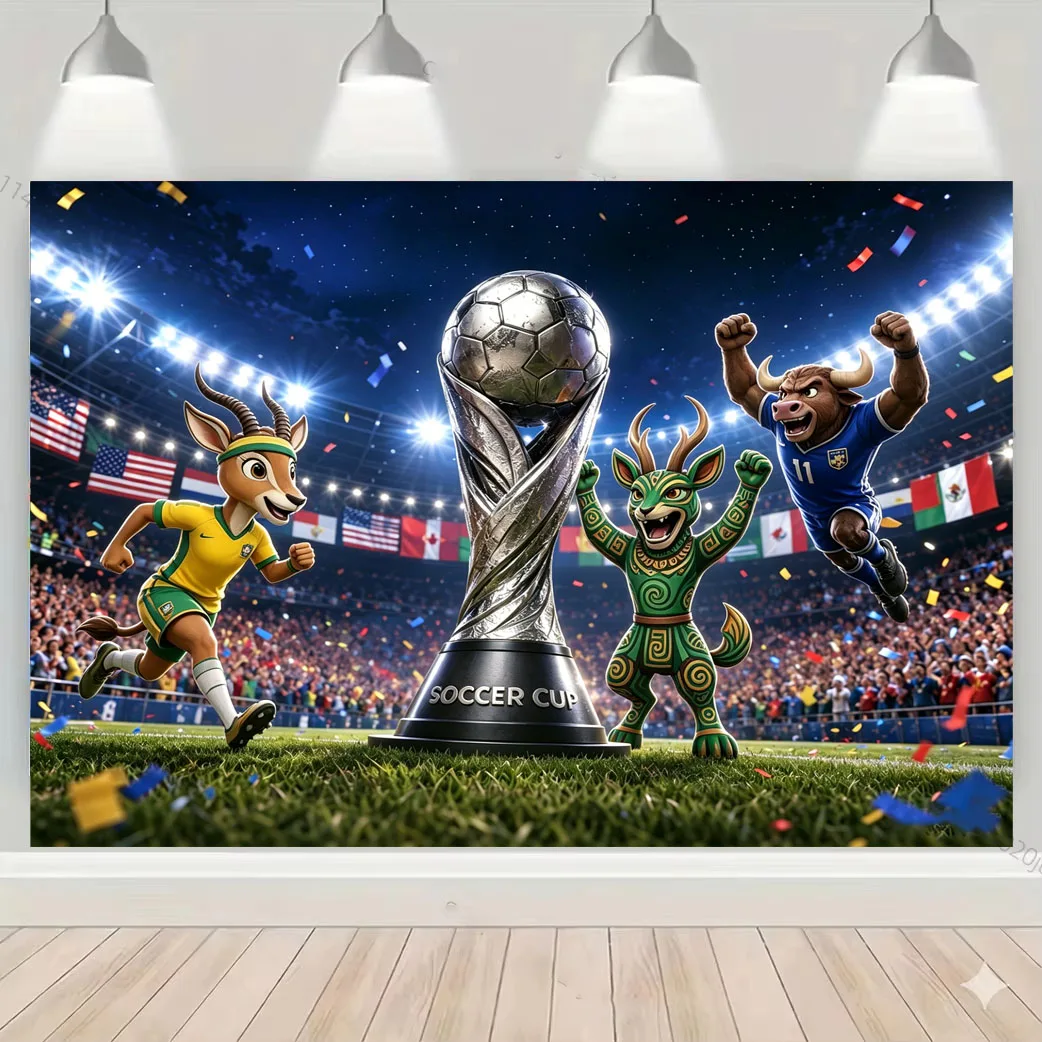Soccer CUP 2026 Spectator Large Wall Tapestry 2026 Football Theme Tapestry Cool Room Stuff Gift For Friend Suitable For Bedroom