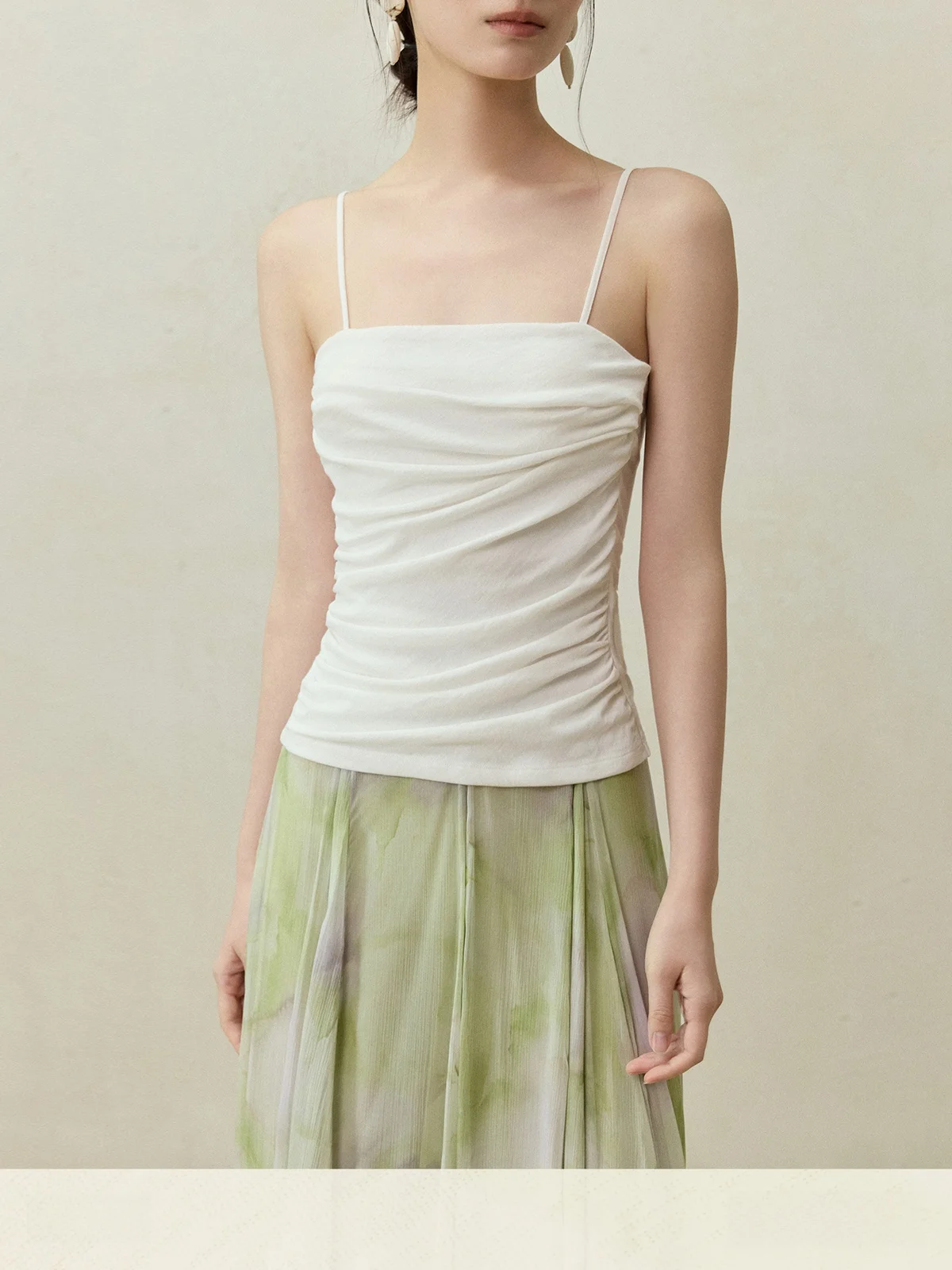 

MURMURMI Handmade Pleated Strap Cotton Vest Breathable Comfortable Women's Summer Faion Original Design Slim Fit Outer...