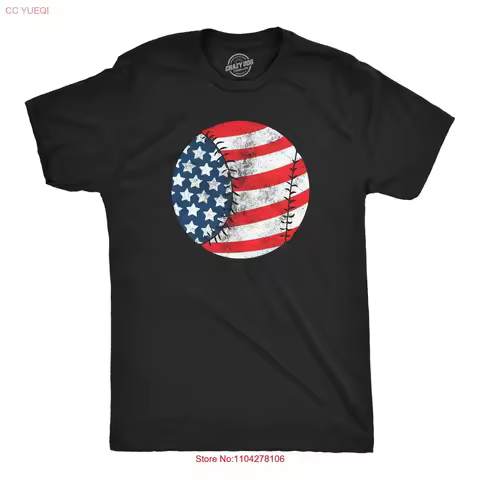 Mens Funny T Shirt American Flag Baseball Sarcastic Fourth Of July vintage Washed Versatile Unisex homme Casual