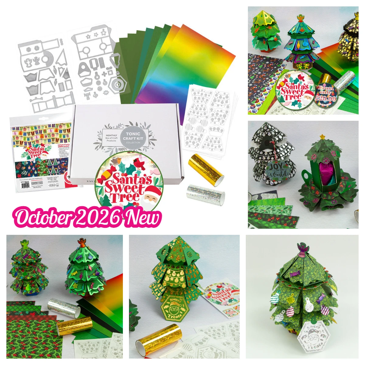Tonic Festive Christmas Santa's Sweet Tree Gift Box Die Cut Set Metal Cutting Dies Scrapbooking DIY Photo Album Embossing Craft
