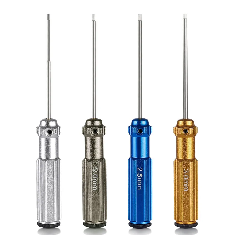 Top Quality Titanium Nitride TiNi Hex Driver Wrench Screwdriver 1/4 Piece Set 1.5mm/2mm/2.5mm/3.0mm For RC Helicopter