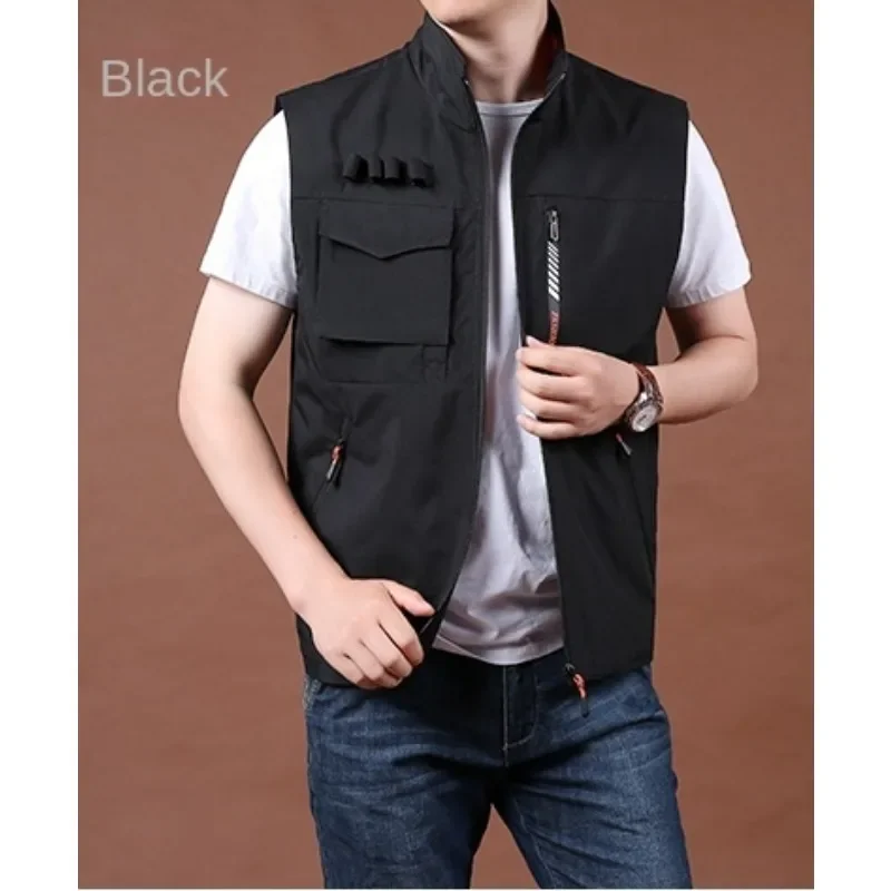 

Plus Size Outerwear Vest Work Sleeveless Jacket Outdoor Men's Clothing Fishing Vests Professional Hunting Leisure Clothes Coat