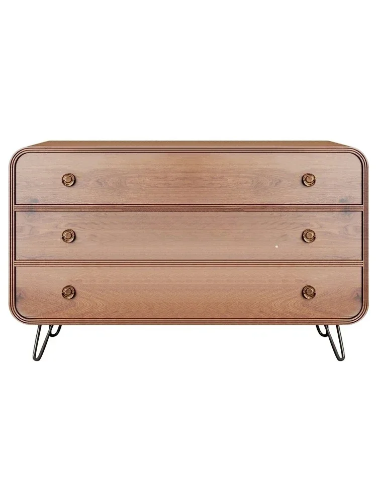 American retro drawer dining side three-bucket cabinet wabi-sabi locker furniture