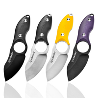 Harnds Eggplant Outdoor Pocket Knife Neck Knife with D2 Steel Blade and G10 Handle Premium EDC Knife for Camping Fishing、Peeling
