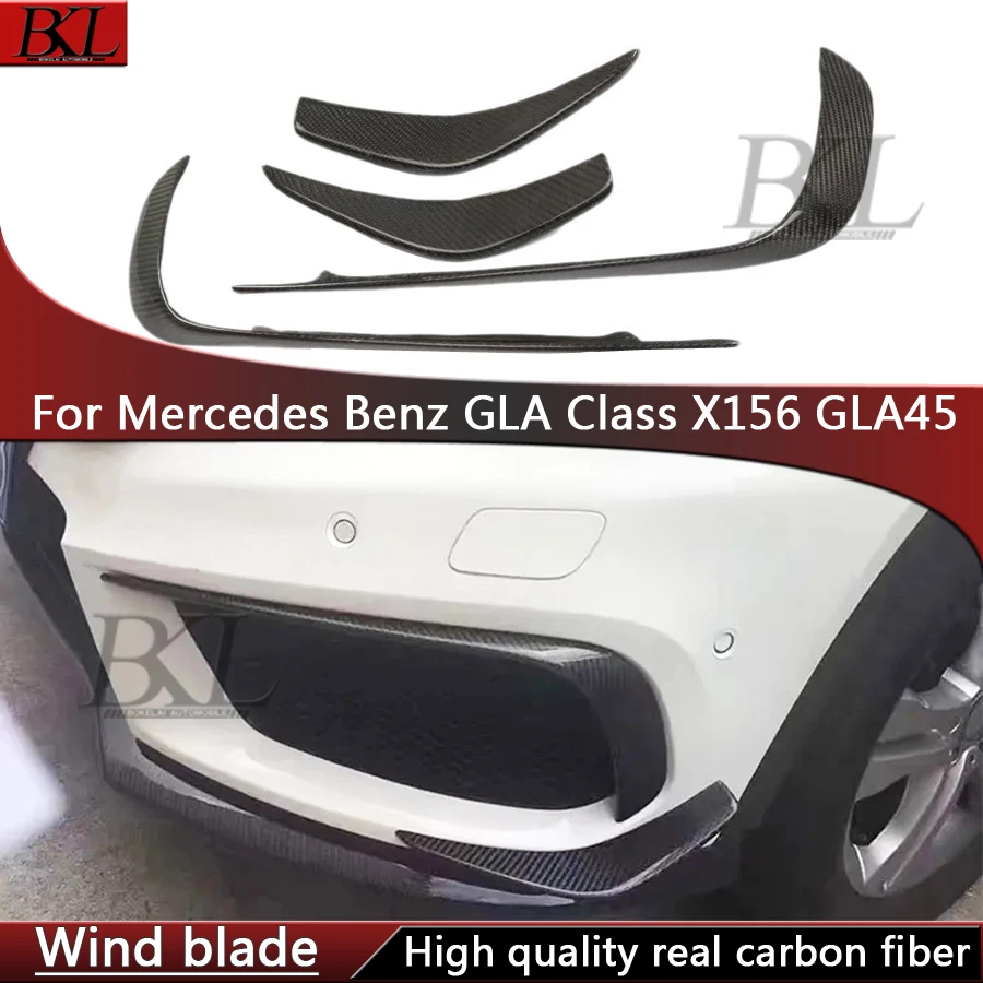 

For Mercedes Benz GLA Class X156 GLA260 GLA45 2016-2019 Carbon fiber air knife for car front bumper air knife spoiler air knife