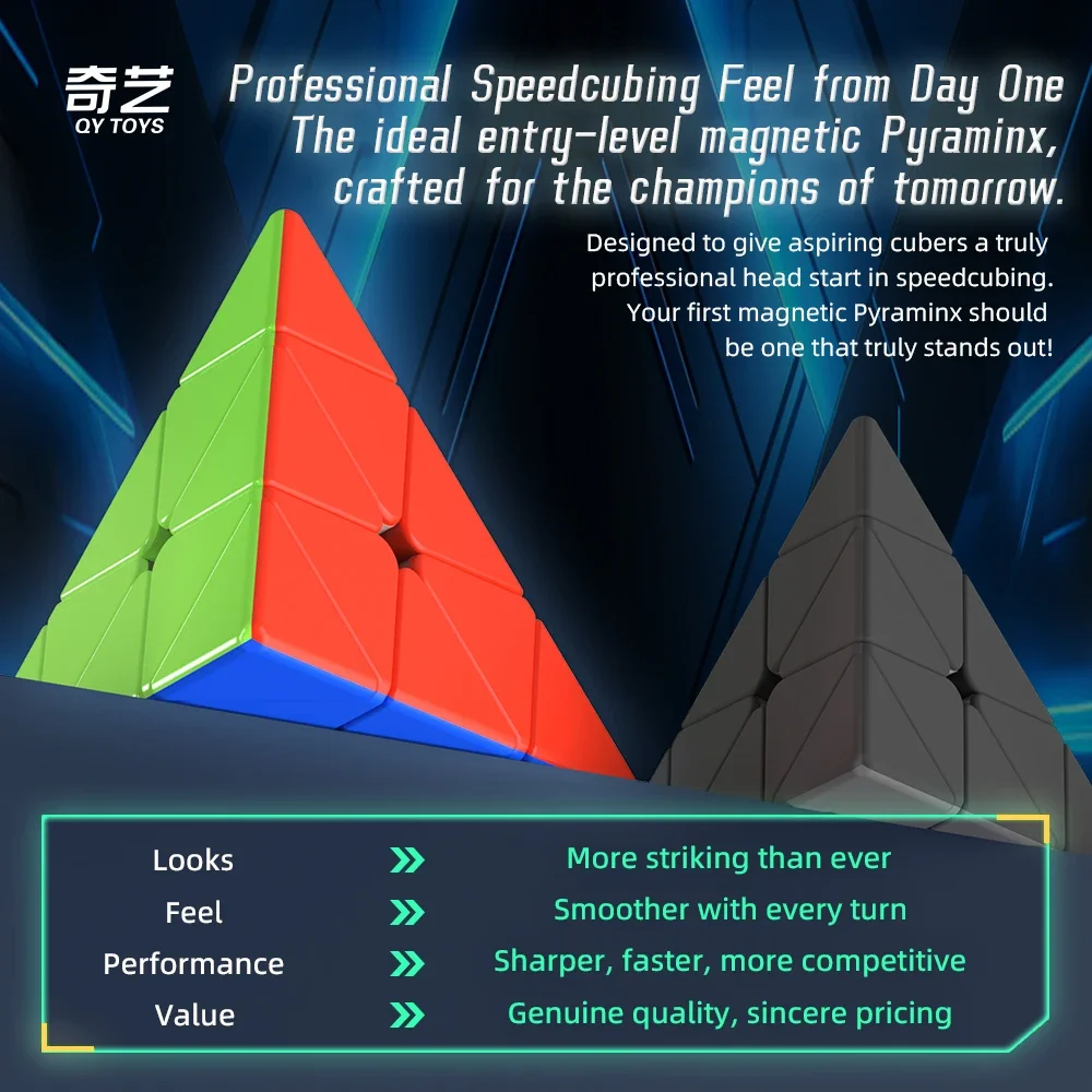 [CubeFun] QiYi Warrior M Pyraminx المغناطيسي ماجيك سرعة مكعب ألعاب متململة المهنية لغز اللعب هدية Magico Cubo
